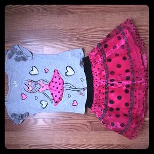 Girls sz 7 Justice skirt & shirt set